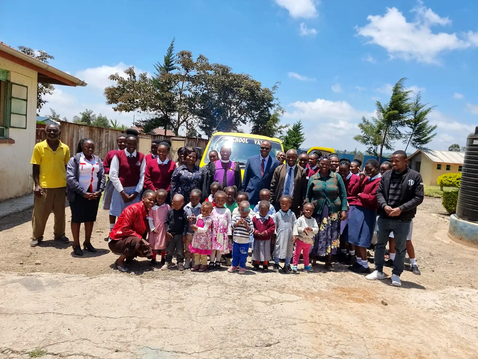 The school community together
