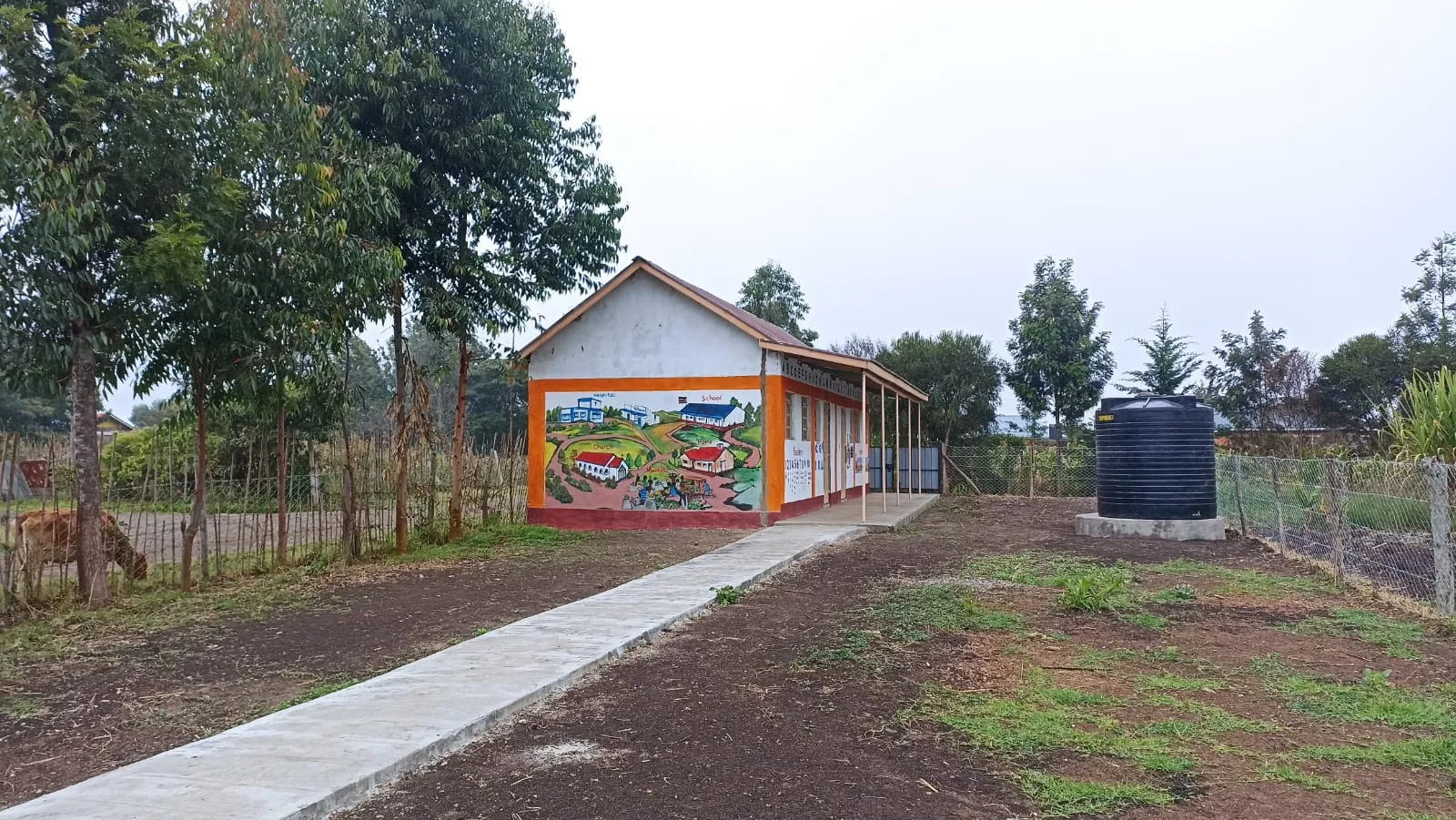 Kindergarten block and walkway
